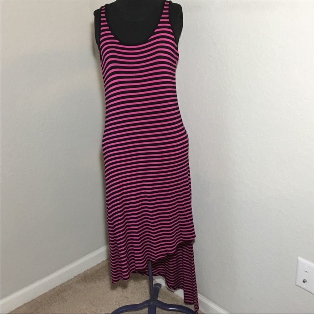 Michael Kors black and hot pink high low